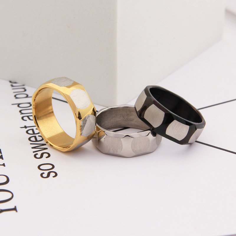 Retro Geometric Stainless Steel Unisex Rings display picture 2