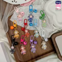 Цветной дверной звонок I99 Bubble Mart, прозрачный робот, школьная сумка, сумка для ручек, брелок из смолы, подвеска, студенческие украшения, любовь