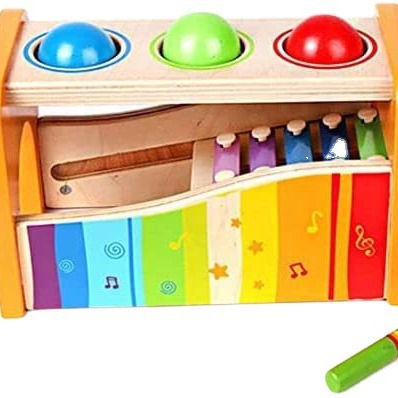 La educación temprana educativa de los niños juguetes de percusión de madera 2-3 años de los niños de ocho tonos multifuncional mesa de percusión al por mayor