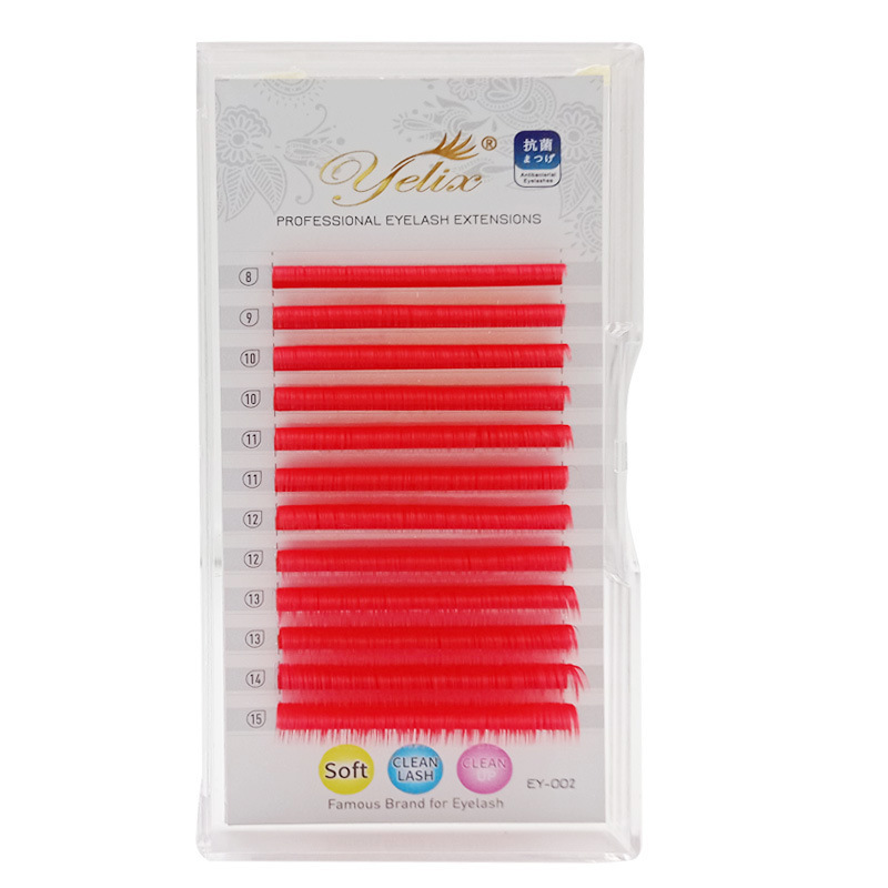 Fábrica transfronteriza un segundo pestañas florecientes coloridas pestañas falsas de gran capacidad en fila de flores injerto pestañas al por mayor