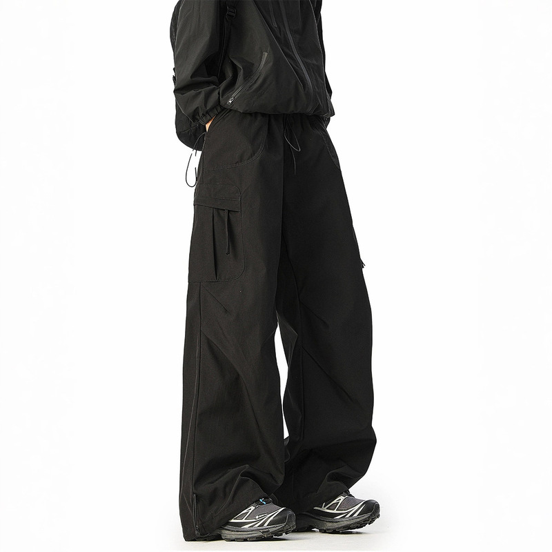 Pleated Cargo Paratrooper Assault Pants Men's Autumn Trendy American High Street Functional Outdoor Loose Casual Sports Long Pants
