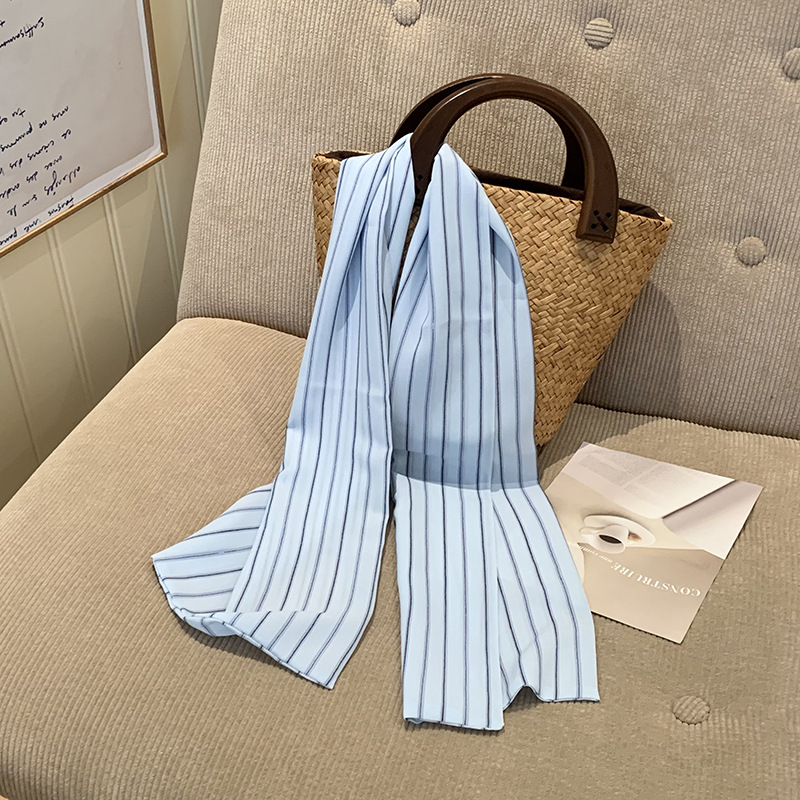 Wavepoint bufandas de seda larga alta sensación francesa retro primavera y otoño decoración de moda bufandas de cuello correa de cabello turbante