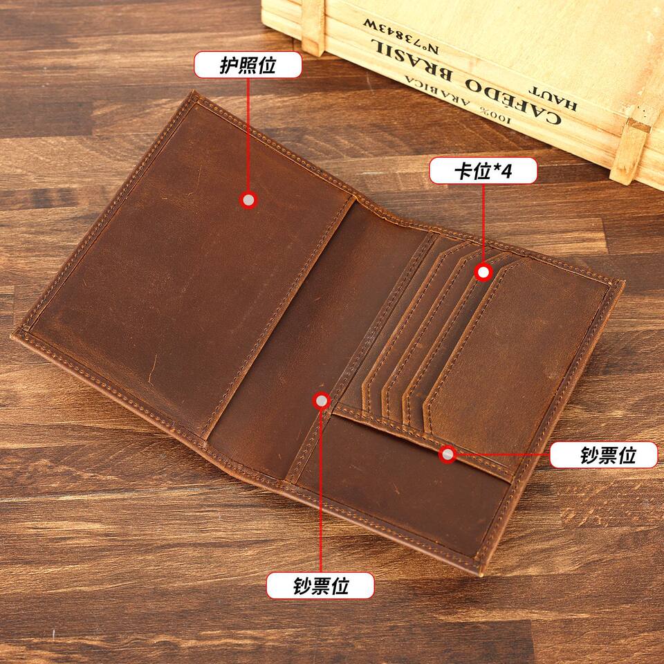Ví da bò cổ điển Marante da ngựa điên kiểu ngắn nhiều ngăn đựng thẻ — Màu cà phê (da dầu), Màu cà phê (da ngựa điên), Màu cà phê đậm (da ngựa điên), Màu nâu (da ngựa điên)