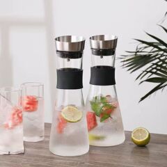 レストランジュースポット耐熱白水筒冷水ポットステンレス蓋シリコン断熱デック氷水筒