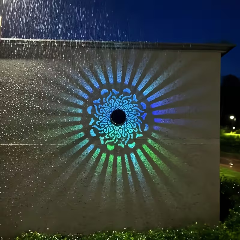 Cross-Border Solar Mandala Sunflower Outdoor Garden Decoration Landscape Wall Light_voghion.com