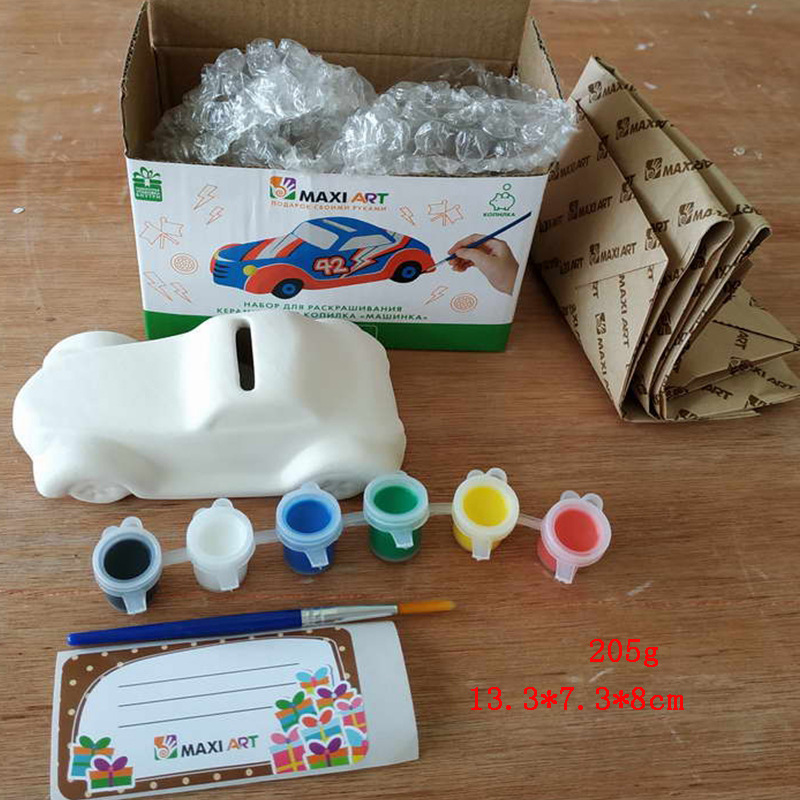 Niños pintados nootropina muñeca de cerámica acuarela embrión blanco DIY graffiti coloreado juguetes almacenamiento al por mayor