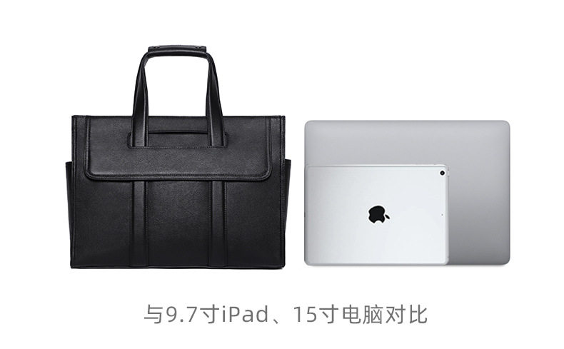 Túi xách nam dung tích lớn 40×13×29 cm đựng laptop 15,6 inch, túi đeo chéo vai da bò — Lớp lót nỉ cao cấp màu đen chi tiết 13