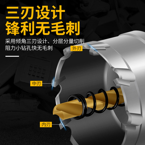 Stainless steel hole opener thick iron plate special alloy punch drill stainless steel plate reaming metal opener artifact