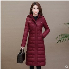 中年棉服女中长款过膝棉衣2021年新款潮韩版加厚妈妈款棉服棉袄