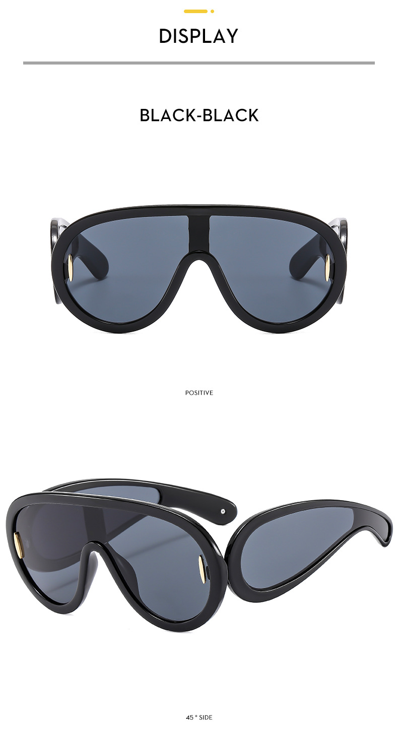 Oval Frame Glasses Style Outdoor, Travel Occasion Hip-Hop Punk Color Block PC UV400 Protection Oval Frame Full Frame Men's Sunglasses
