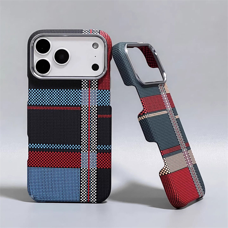 Kevlar Carbon Fiber Pattern Phone Case Suitable for iPhone 17 Pro Max Woven Texture Apple 16 Magnetic Protective Case Kevlar Carbon Fiber Pattern Phone Case Suitable for iPhone 17 Pro Max Woven Texture Apple 16 Magnetic Protective Case