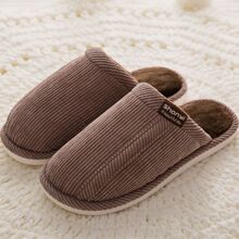 家居冬季情侣毛绒室内居家防滑家用简约厚底棉拖鞋女冬脱鞋拖鞋男