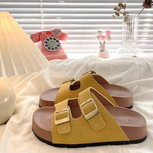 Super Popular High-End Birkenstock Slippers for Women's Summer Outer Wear 2025 Summer New Fashion Sandals Thick-Soled Fashion Outer Wear