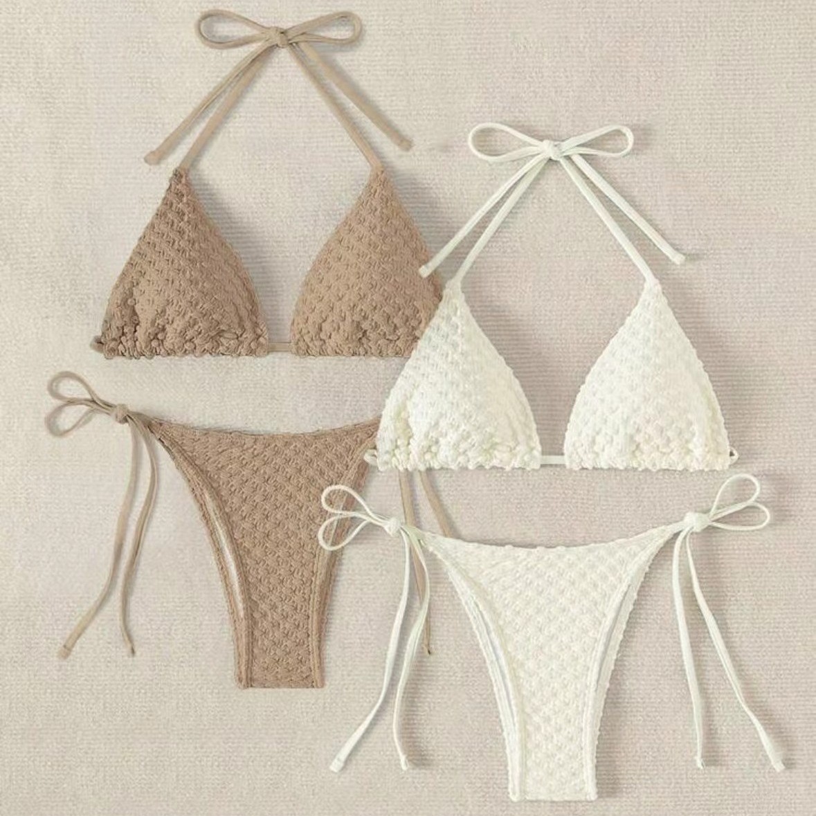Women's Strapless Bikini Set Bandeau Top High-Cut Bottoms Solid Color Two-Piece Swimsuit for Pool Beach Vacation_voghion.com