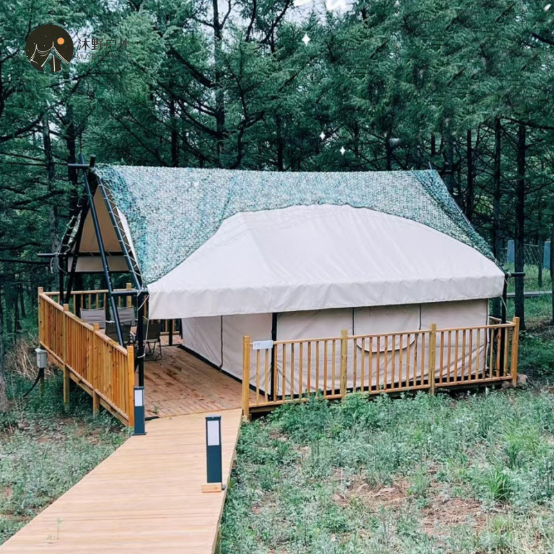 Muye acampar al aire libre poste grande carpa de doble capa campamento de hotel B & B tienda de techo fábrica a prueba de fuego y moho
