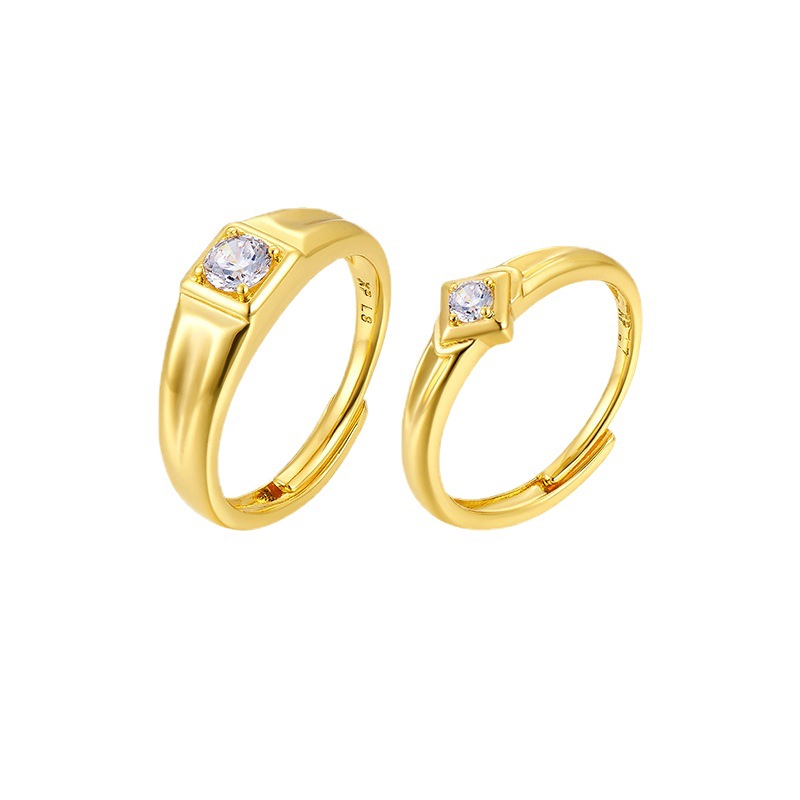 Xuping anillo de pareja transfronterizo de tendencia de personalidad de aleación de cobre chapado 24k anillo de matrimonio de estilo europeo y americano para hombres y mujeres al por mayor