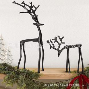 �羳Set of 2 Black Reindeer Statues�}�Q�b�Ʒ��ɫ�Z¹����