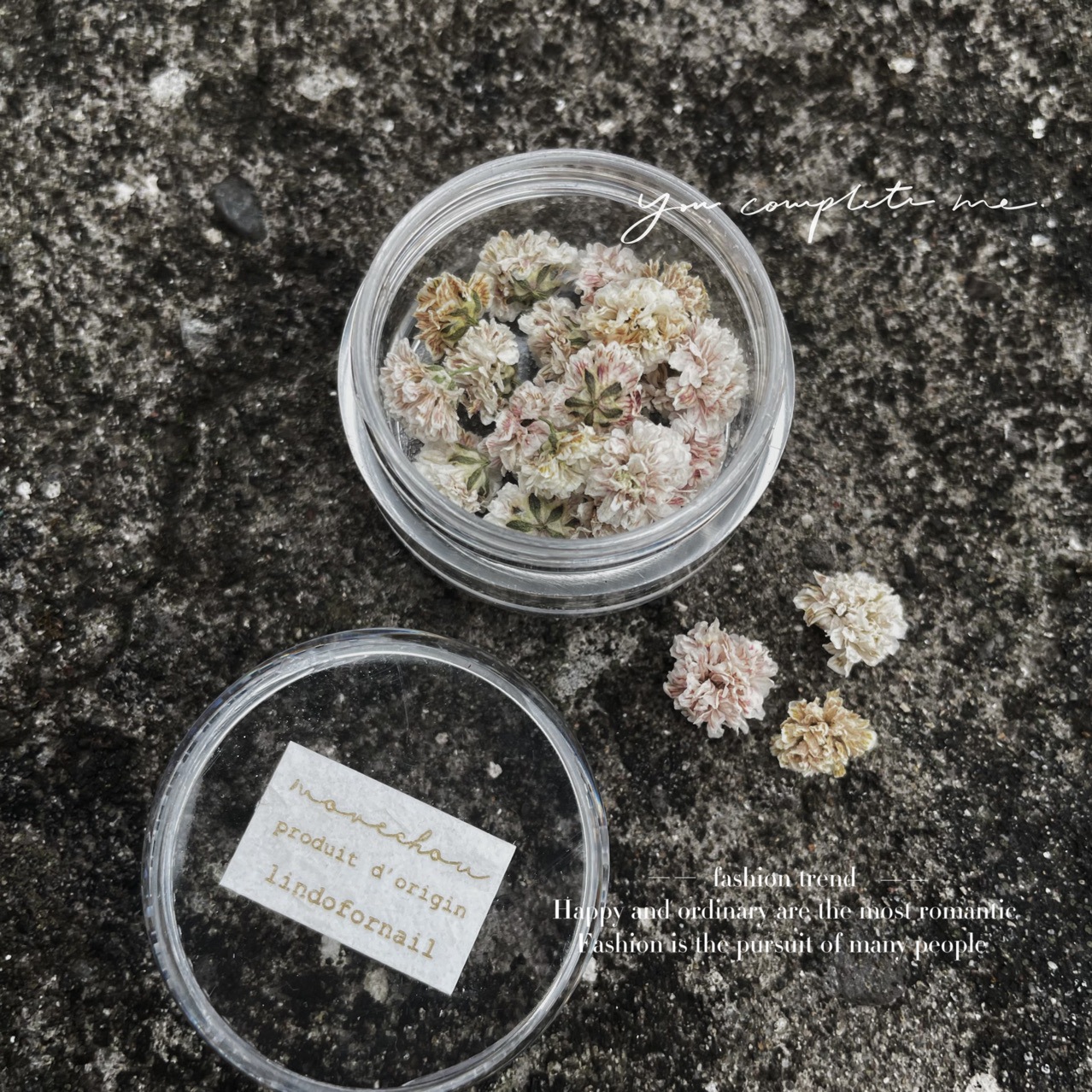 Japanese-style smint flower ball pile diamond nail art dried flower jewelry diy headdress earrings ring Time Gem series