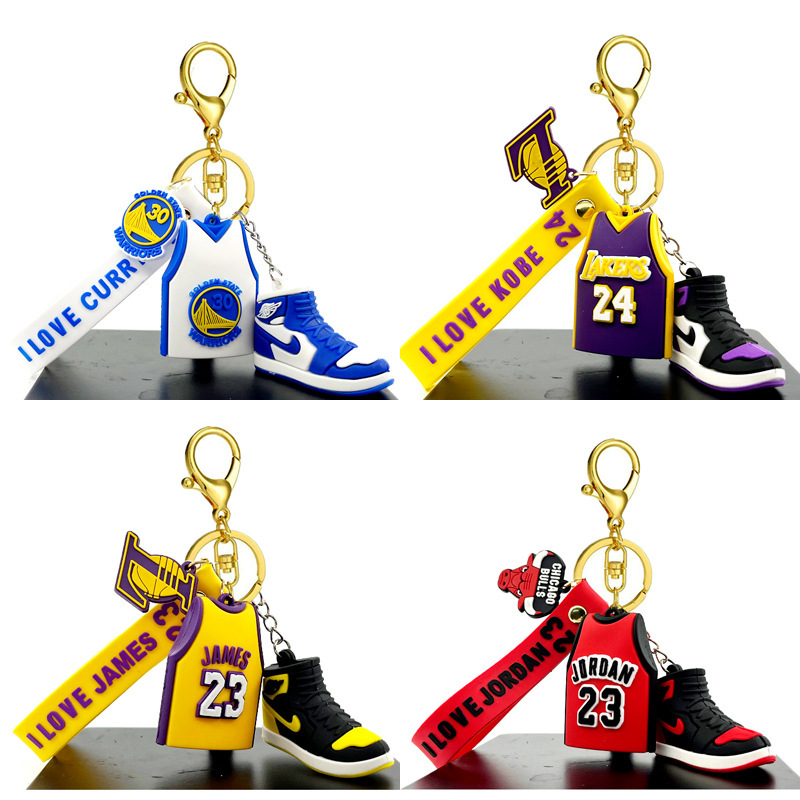 James Kobe Curry 3D Jersey Keychain Durant Basketball Shoe MoDel Keychain PenDant School Bag Jewelry