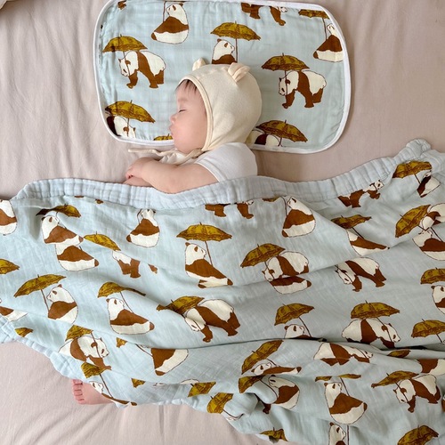 Four-layer bamboo cotton quilt type A newborn bag sheet baby blanket newborn baby bath towel cover quilt blanket