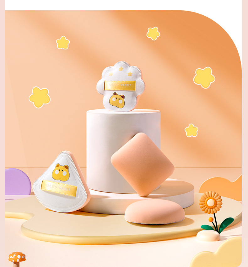 LMLTOP Cartoon Marshmallow Powder Puff 2-piece Dry and wet dual-purpose Rubycell Makeup Powder Puff SY207 Specification drawing
