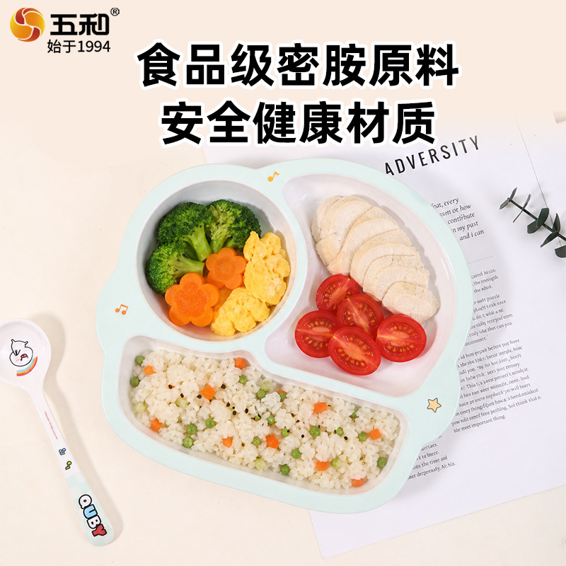 오화 식품급 귀여운 유아용 멜라민 식기 아기 그릇 숟가락 빨대컵 칸막이