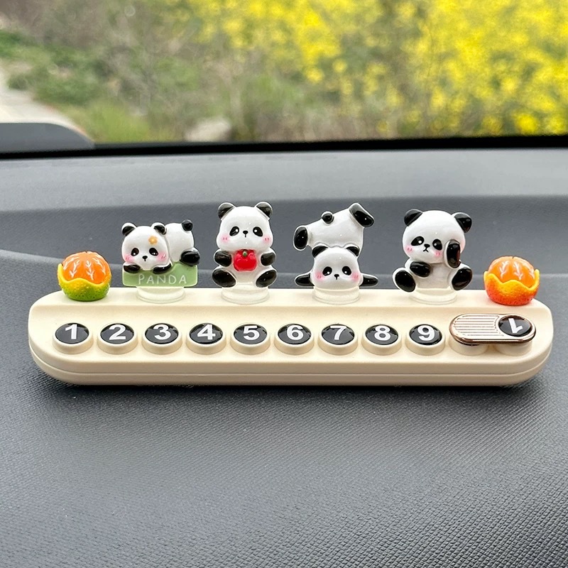 4 + 2 tarjetas de naranja + aroma blanco de manzana panda tridimensional