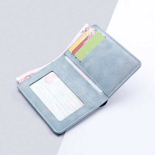 Mini small wallet card holder for men, ultra-thin multi-functional driver's license leather case, multi-card slot ID card holder, vertical card holder for women