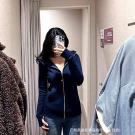 lulu原标同款scuba修身卫衣刺绣休闲运动瑜伽显瘦上衣连帽外套女