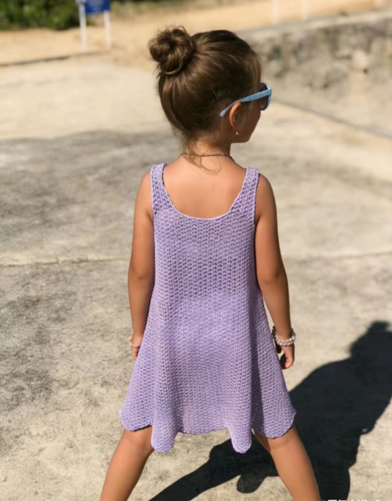 Lila Strick Badeanzug Überwurf Für Kleinkinder Mädchen Modisch_voghion.com