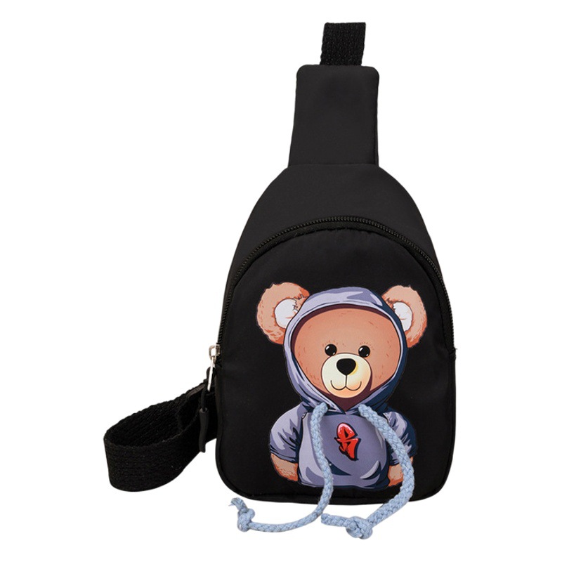 Cartoon children's messenger bag cartoon cute bear crossbody small chest bag boys and girls travel coin purse mobile phone backpack