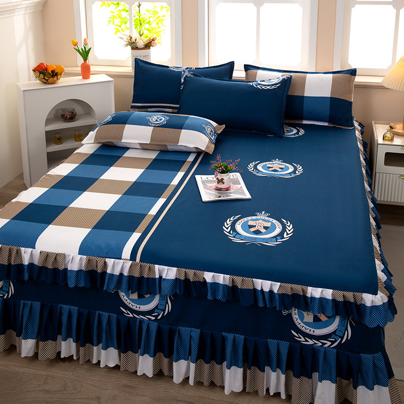Bedskirt Bedspread Three-Piece Set Simmons Protective Cover Double Bedspread Small Lace Bed Cover Printed Bed Skirt 1.8 Bed 2.0 Bedskirt Bedspread Three-Piece Set Simmons Protective Cover Double Bedspread Small Lace Bed Cover Printed Bed Skirt 1.8 Bed 2.0