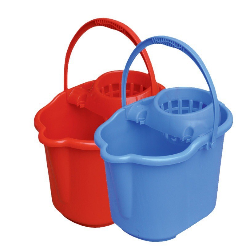Thickened Pulley Plastic Mop Bucket with Squeeze Screen Removable Mop Bucket Household Affordable Floor Mop Bucket with Handle
