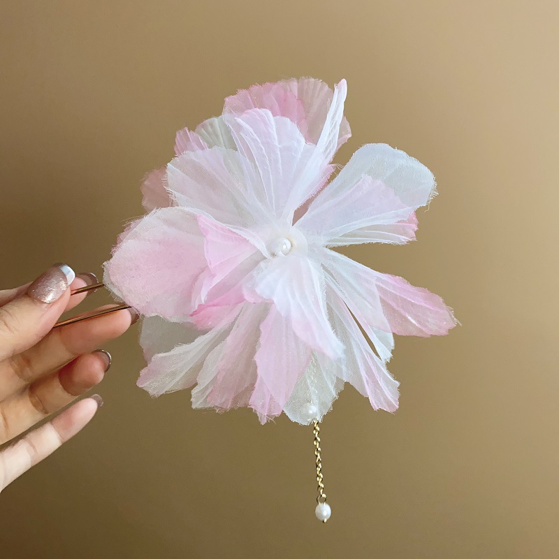 Otoño e invierno flor perla borla horquilla de cercanías Cabeza trasera updo conveniente horquilla estilo antiguo diseño accesorios para el cabello del todo fósforo para las mujeres