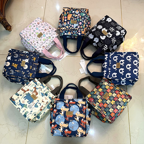 New waterproof and oil-proof with water cup and umbrella position for students to go to work portable lunch box bag lunch bag hand-carrying mommy bag