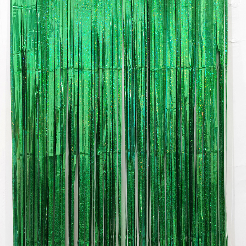 Creative Laser Sparkle Green Rain Ribbon Curtain Party Birthday Decor Item Festival Stage Decoration Tassel Curtain