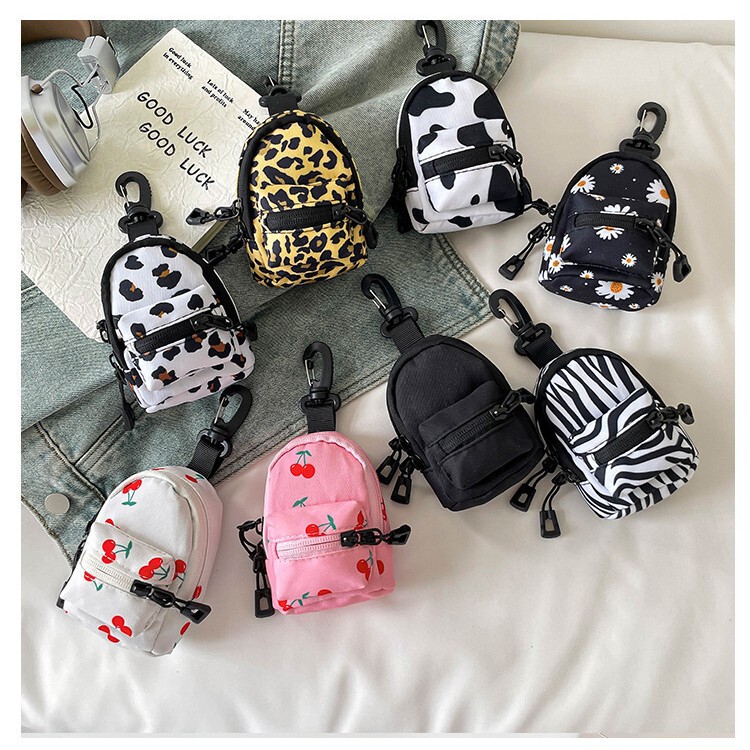 Cross-Border New Mini Backpack Headphone Bag Trendy Fashion Oxford Cloth Contrasting Color Coin Key Crossbody Bag Lipstick Bag Cross-Border New Mini Backpack Headphone Bag Trendy Fashion Oxford Cloth Contrasting Color Coin Key Crossbody Bag Lipstick Bag