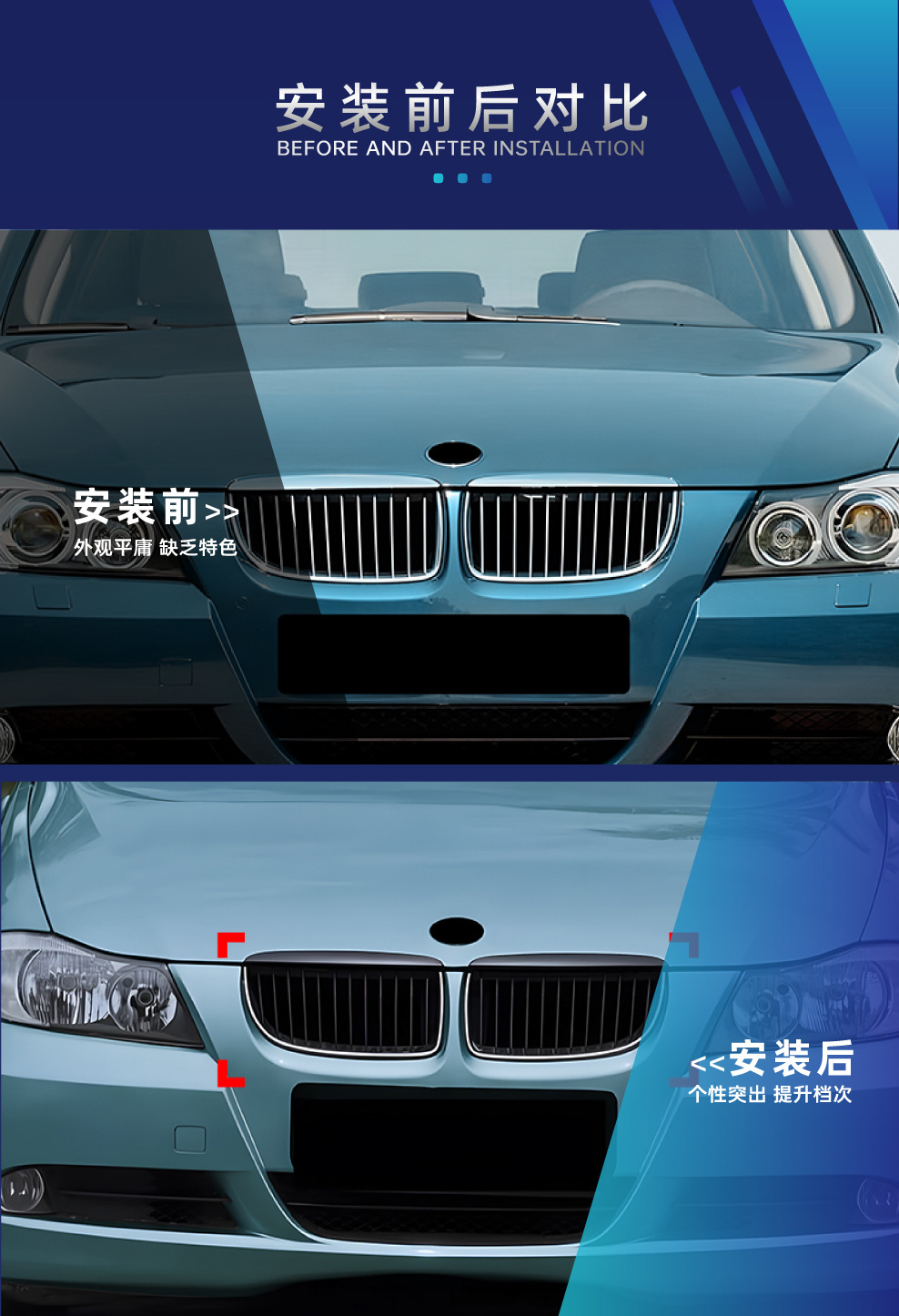 For BMW 3 Series E90 Sport Front Lip Side Skirt Rear Lip Spoiler