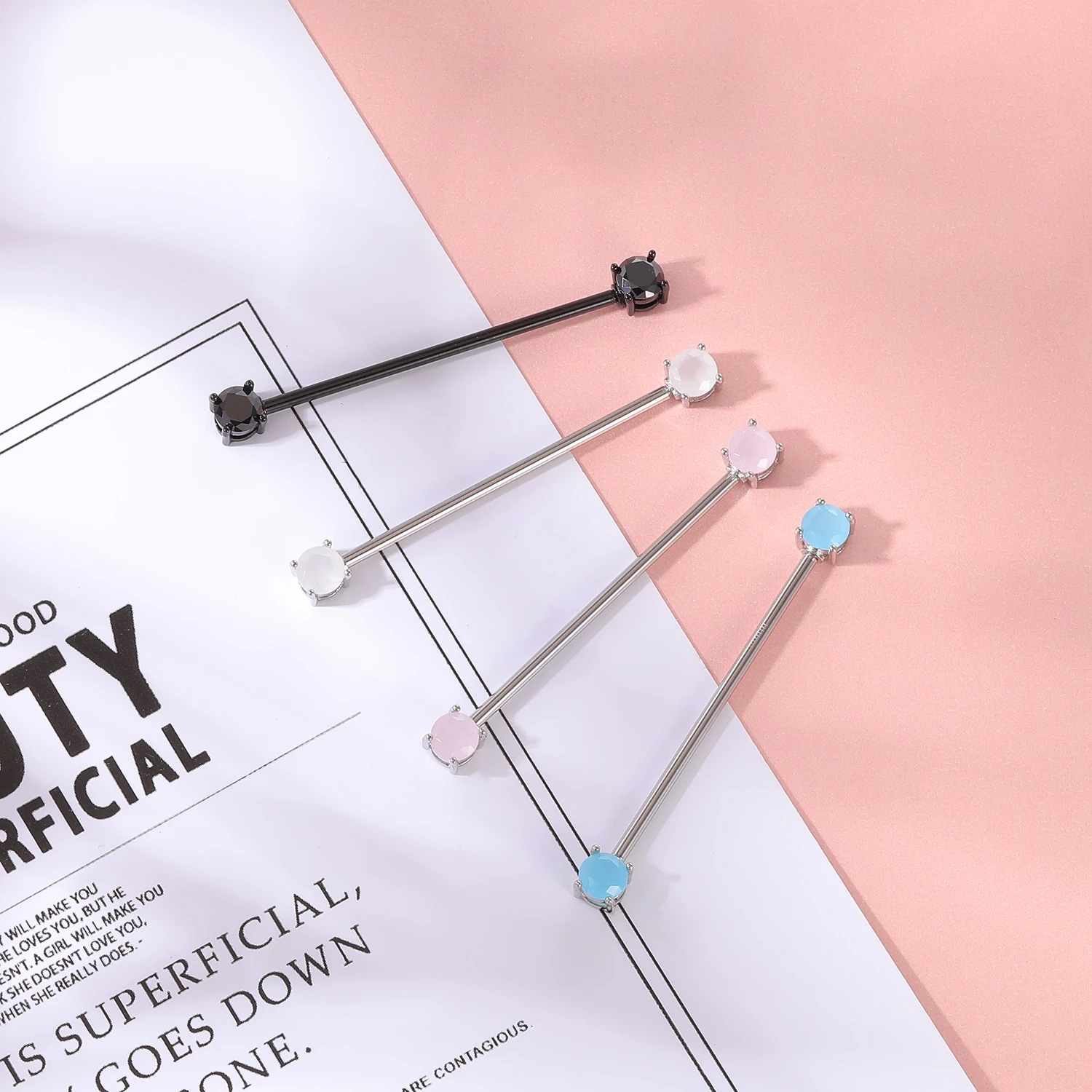 316L Titanium Steel Punk Style Bridge Ear Nail Retro Wine Nail Ear Puncture Earring detail image 13
