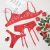 Lace bra, sexy ultra thin set, underwear, 3 piece set