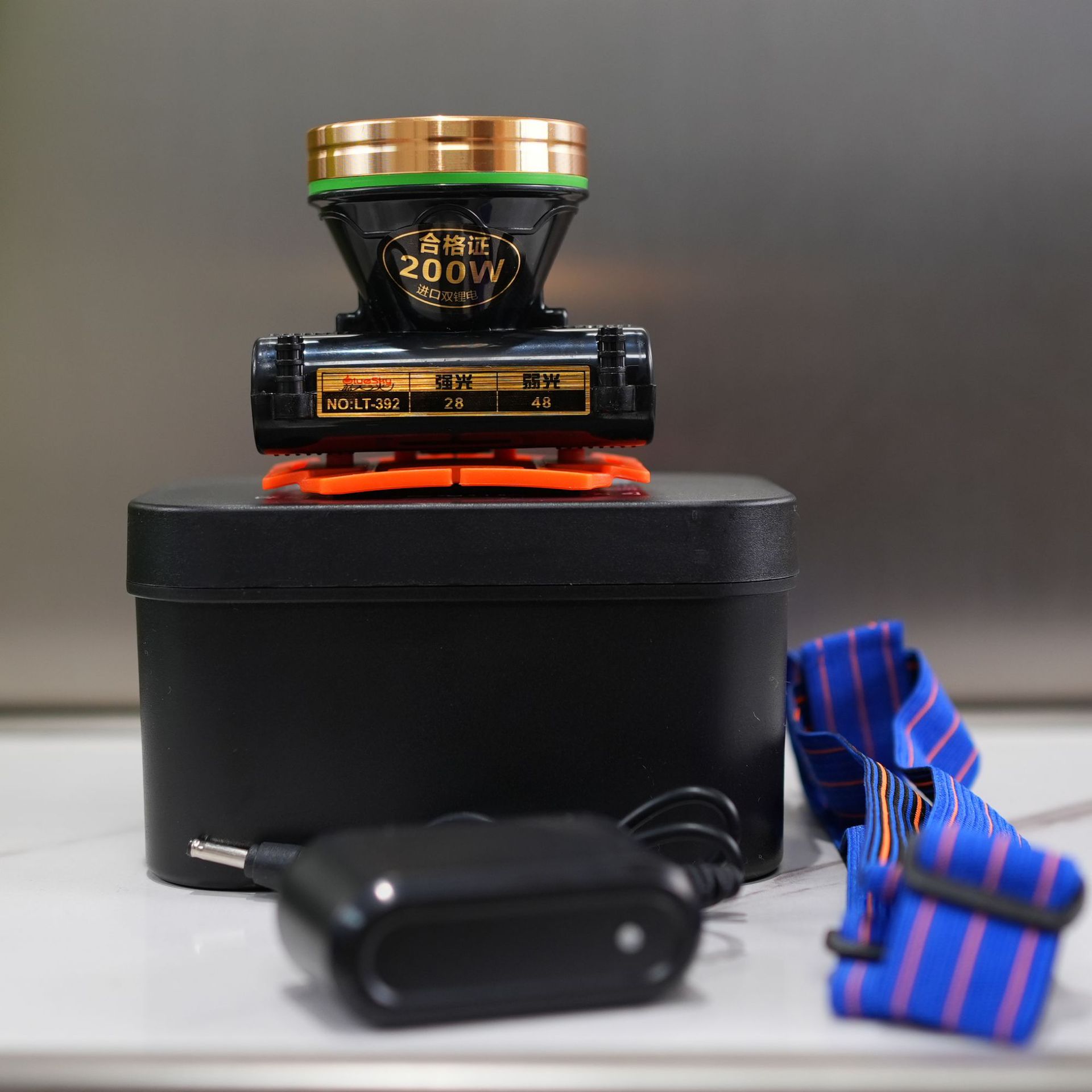 Luz azul LED larga duración recargable de largo alcance auricular litio al aire libre pescar faro lámpara de minería luz brillante