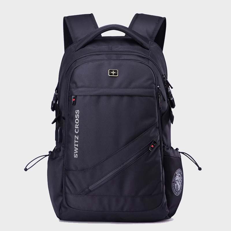 瑞士双肩包男士背包初中生书包大容量电脑包旅行登山包休闲商务包