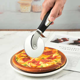 滚轮不锈钢披萨刀铲介柄器圆形单轮介饼刀披萨铲厨房工具