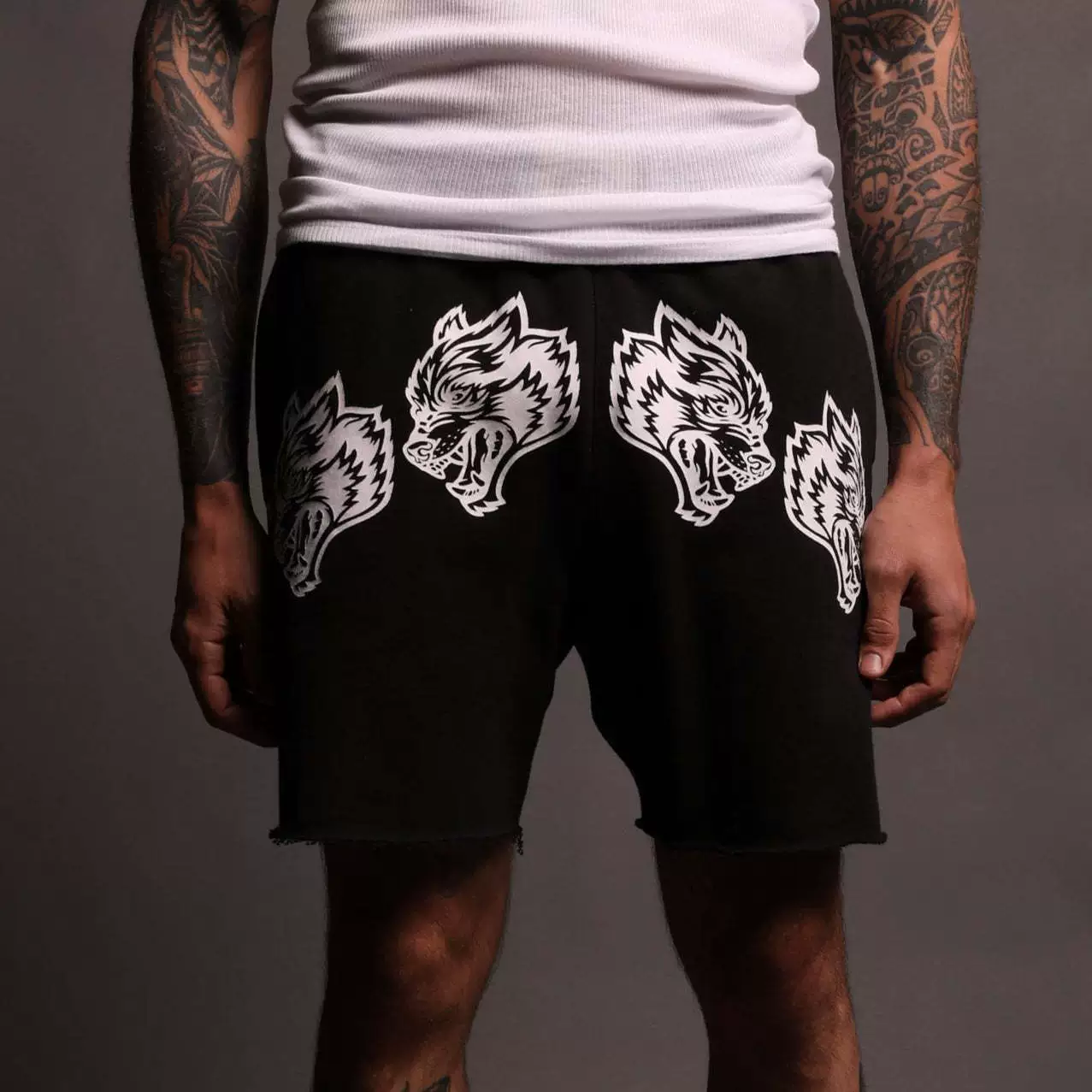 Новые хлопковые махарки повседневные укороченные брюки персонализированные шорты с принтом волка