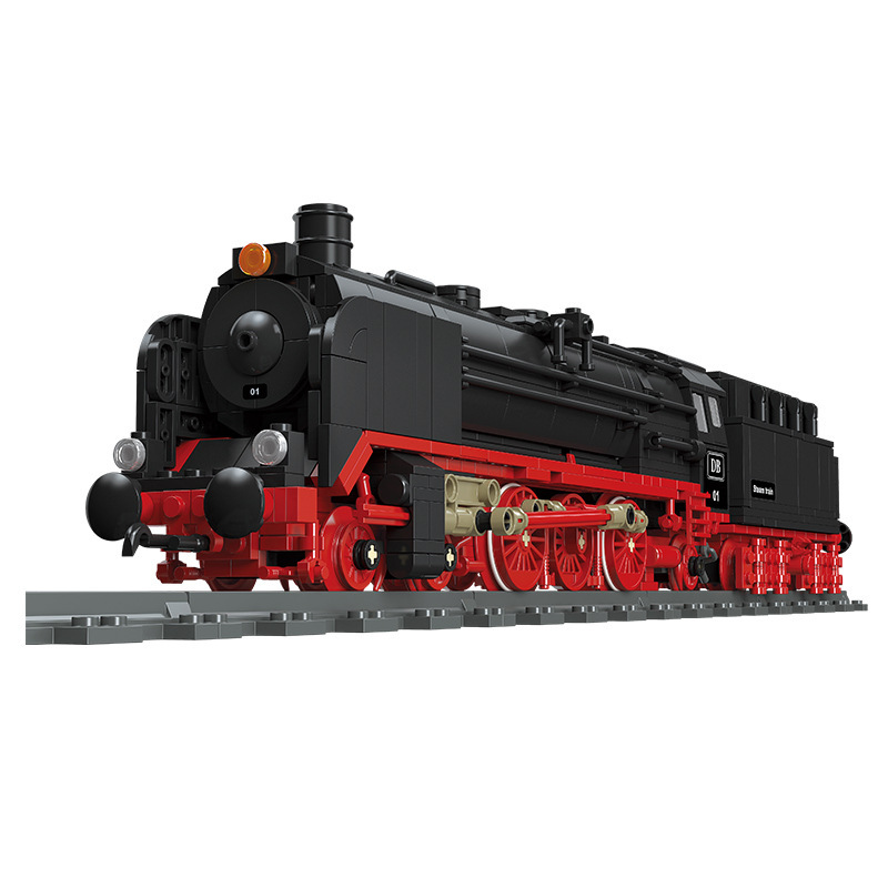 Jiexing pequeña partícula locomotora de vapor bloques de construcción para niños modelo de tren de simulación niño regalo de juguete del día del niño