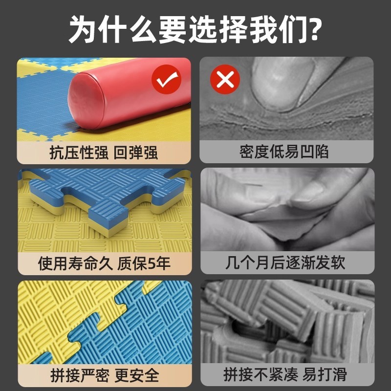 跆拳道地垫1米加厚舞蹈武术训练垫子泡沫拳击道馆隔音防震健身垫|undefined