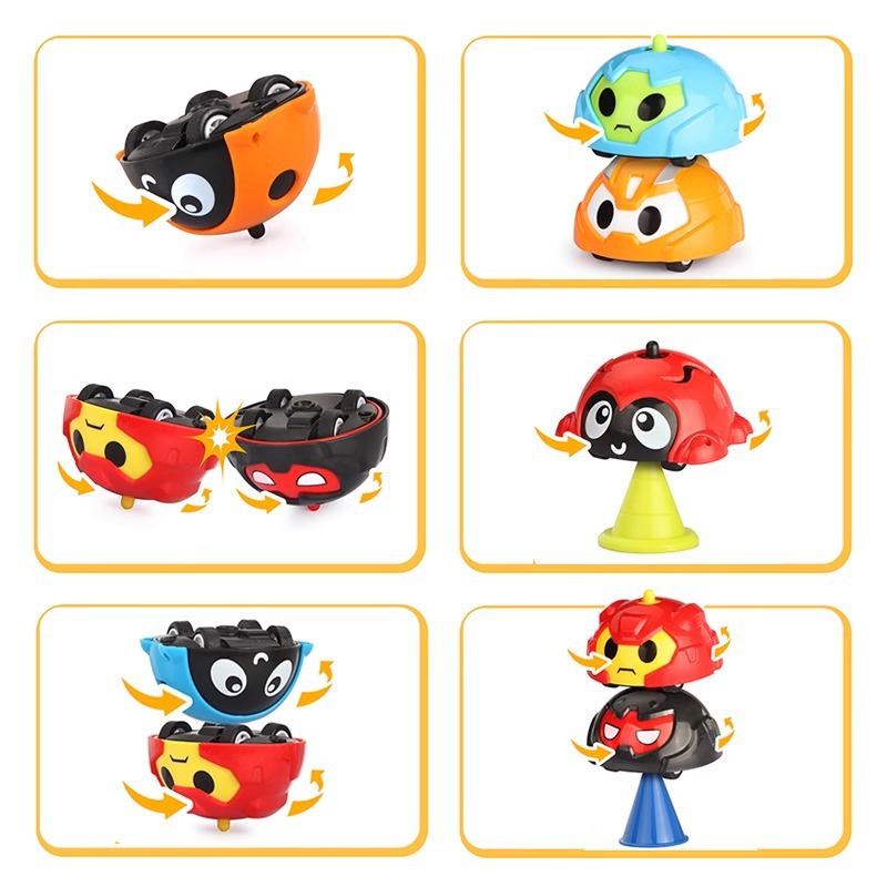 比比精灵螺玩具手指陀螺魔幻旋转炫斗惯性特技小Q车儿童互动玩具