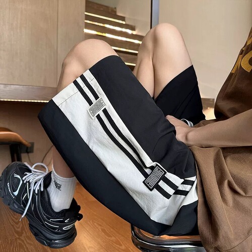 Ice silk quick-drying five-quarter pants summer casual shorts men's summer thin loose beach pants men's sports