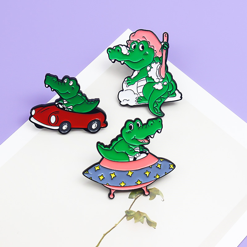 Cartoon Style Cute Dinosaur Frog Alloy Enamel Unisex Brooches display picture 5