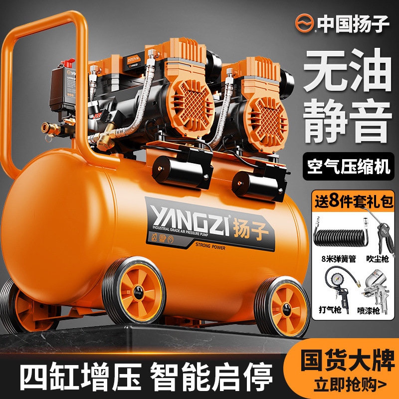 Small Air Compressor 220V High-Power Oil-Free Silent Portable Woodworking Air Pump High-Pressure Air Pump Air Compressor